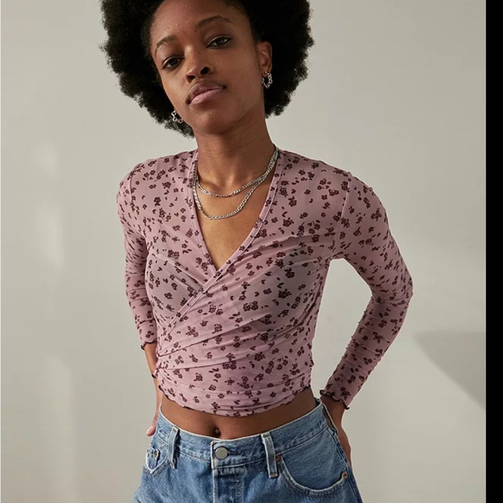 Urban outfitters wrap mesh top